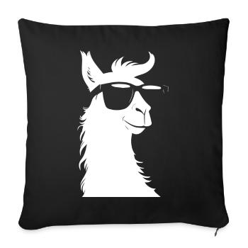Funny Alpaca Wearing Sunglasses Cool Alpacas - Sofa pillowcase 17,3'' x 17,3'' (45 x 45 cm) - black - Front