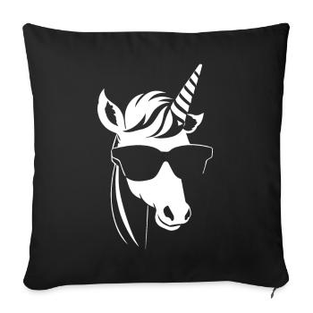 Funny Unicorns Wearing Sunglasses Cool Unicorn - Sofa pillowcase 17,3'' x 17,3'' (45 x 45 cm) - black - Front
