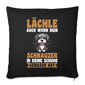 Riesenschnauzer Hund Schnauzer - Sofakissenbezug 45 x 45 cm - Schwarz - Vorne