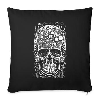 Magic skull with bubbles - Sofa pillowcase 17,3'' x 17,3'' (45 x 45 cm) - black - Front