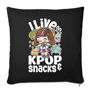 Fun Korean Design - A Must-Have for K-Pop - Sofa pillowcase 17,3'' x 17,3'' (45 x 45 cm) - black - Front