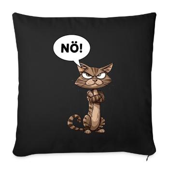Lustige Katze - Katzendesign - Sofakissenbezug 45 x 45 cm - Schwarz - Vorne