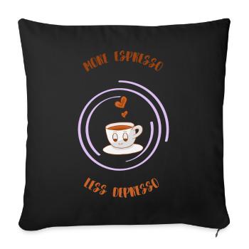 Espresso, Café, Café, Latte, Idée cadeau, Fun - Housse de coussin décorative 45 x 45 cm - noir - Devant