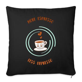 Espresso, Café, Café, Latte, Idée cadeau, Fun - Housse de coussin décorative 45 x 45 cm - noir - Devant