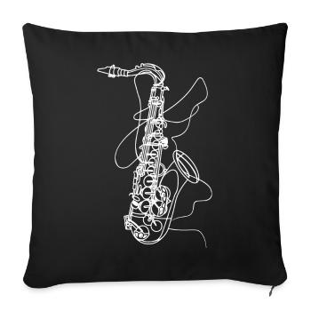 Saxophone Sketch - Sofa pillowcase 17,3'' x 17,3'' (45 x 45 cm) - black - Front