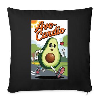 Avo-Cardio Gift Idea Funny Graphic Design - Sofa pillowcase 17,3'' x 17,3'' (45 x 45 cm) - black - Front