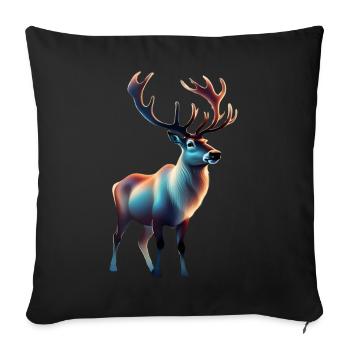 Conception de renne cool - Housse de coussin décorative 45 x 45 cm - noir - Devant
