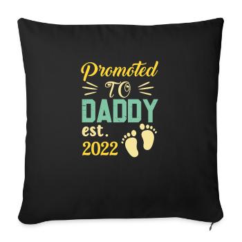 Promu papa 2022 papa à être, futur père - Housse de coussin décorative 45 x 45 cm - noir - Devant