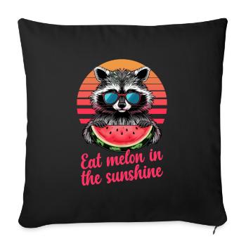 Cute Raccoon Raccoon Nature Baby Raccoon Forest - Sofa pillowcase 17,3'' x 17,3'' (45 x 45 cm) - black - Front