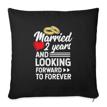 Second Wedding Anniversary Married 2 Years - Sofa pillowcase 17,3'' x 17,3'' (45 x 45 cm) - black - Front
