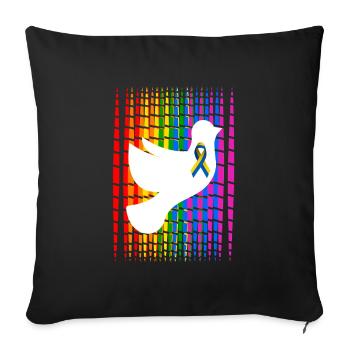 Pride Fiedenstaube Ukraine - Sofakissenbezug 45 x 45 cm - Schwarz - Vorne