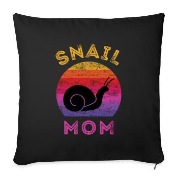 Maman d’escargot, maman d’escargot, coucher du soleil rétro de cru - Housse de coussin décorative 45 x 45 cm - noir - Devant