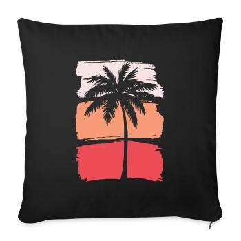 Silhouette de palmier - Housse de coussin décorative 45 x 45 cm - noir - Devant