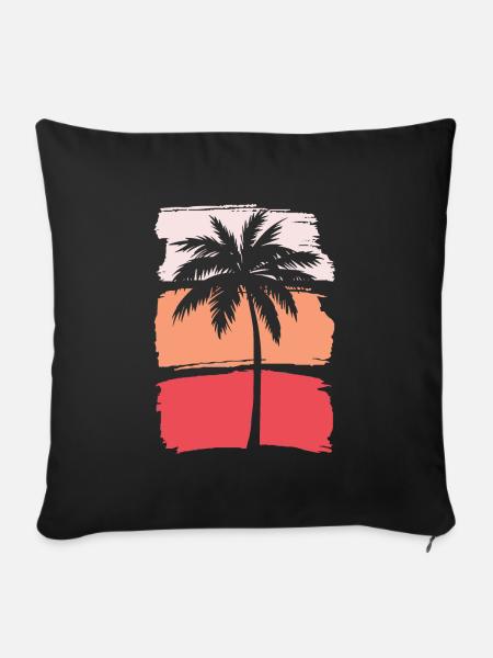Palme Silhouette - Sofakissenbezug 45 x 45 cm - Schwarz