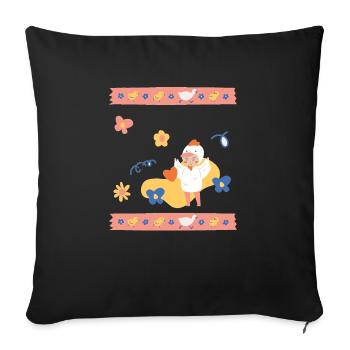 Little baby disguises himself as Little Chick - Sofa pillowcase 17,3'' x 17,3'' (45 x 45 cm) - black - Front