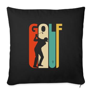 Vintage Retro Golf Gifts for Golfer. Golf Player - Sofa pillowcase 17,3'' x 17,3'' (45 x 45 cm) - black - Front