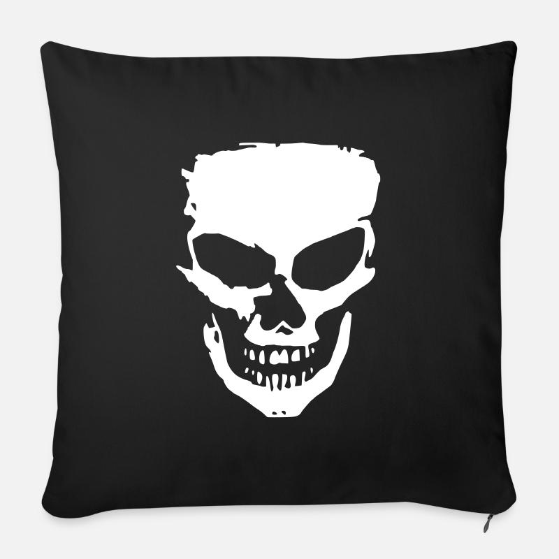 angry skull - Sofakissenbezug 45 x 45 cm - Schwarz