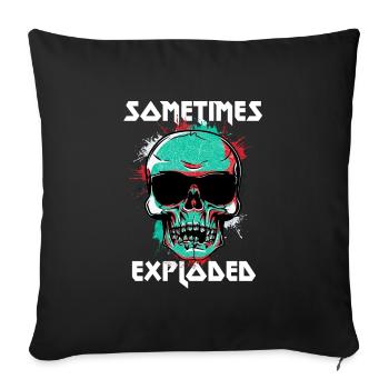 Skull skull sunglasses cool color saying - Sofa pillowcase 17,3'' x 17,3'' (45 x 45 cm) - black - Front