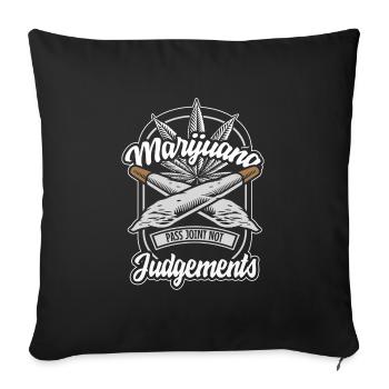 Kiffen Ganja Hashish - Sofa pillowcase 17,3'' x 17,3'' (45 x 45 cm) - black - Front