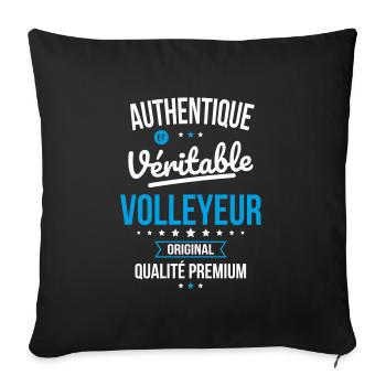 Authentique et véritable volleyeur - Original - Housse de coussin décorative 45 x 45 cm - noir - Devant