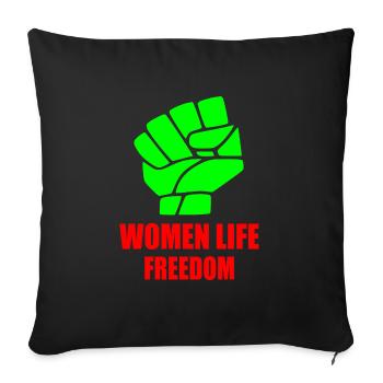 Women life freedom - Sofa pillowcase 17,3'' x 17,3'' (45 x 45 cm) - black - Front