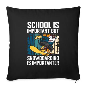 Snowboarder Hobby Snow Berg - Sofakissenbezug 45 x 45 cm - Schwarz - Vorne