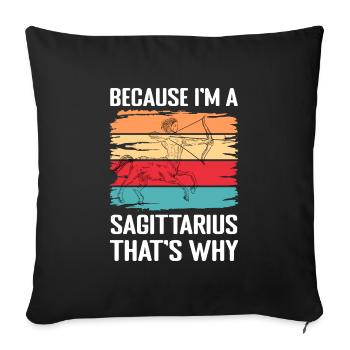 Signe du zodiaque Énergie stellaire - Housse de coussin décorative 45 x 45 cm - noir - Devant
