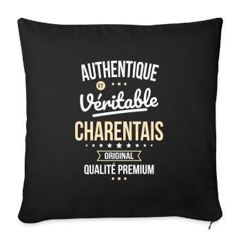 Authentique et véritable Charentais - Original - Housse de coussin décorative 45 x 45 cm - noir - Devant