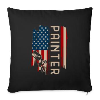 Painting - Sofa pillowcase 17,3'' x 17,3'' (45 x 45 cm) - black - Front