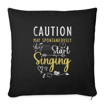 Singing Musician Singing Voice Spotlight - Sofa pillowcase 17,3'' x 17,3'' (45 x 45 cm) - black - Front