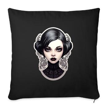 Goth Girl Gothic Ästhetik Frau hübsch Mystisch - Sofakissenbezug 45 x 45 cm - Schwarz - Vorne