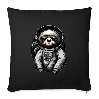 Faultier Astronaut - Weltraum Tier Design - Sofakissenbezug 45 x 45 cm - Schwarz - Vorne