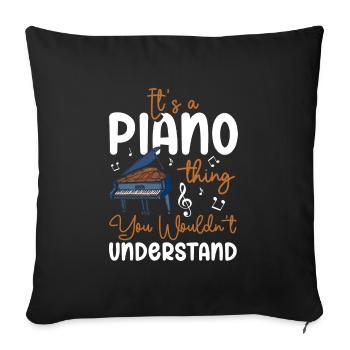 Piano Art Musical Instrument Clef - Sofa pillowcase 17,3'' x 17,3'' (45 x 45 cm) - black - Front