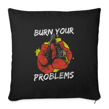 Solution au problème: l’humour noir n’a pas d’importance - Housse de coussin décorative 45 x 45 cm - noir - Devant