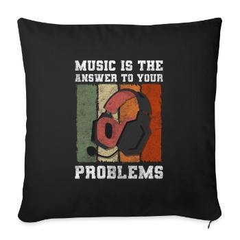 Solution au problème La satire n’a pas d’importance - Housse de coussin décorative 45 x 45 cm - noir - Devant