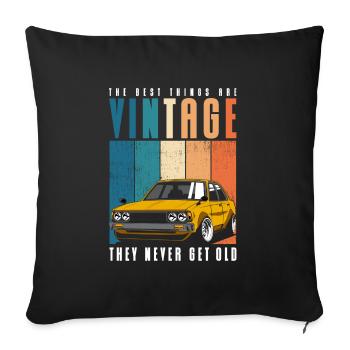 Oldtimer Motorist Old - Sofa pillowcase 17,3'' x 17,3'' (45 x 45 cm) - black - Front