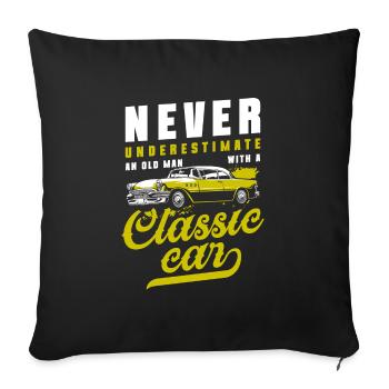 Car Vintage Classic - Sofa pillowcase 17,3'' x 17,3'' (45 x 45 cm) - black - Front