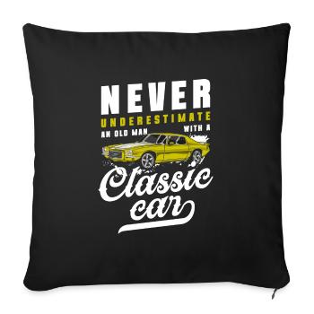 Car Musclecar Old School Old - Sofa pillowcase 17,3'' x 17,3'' (45 x 45 cm) - black - Front