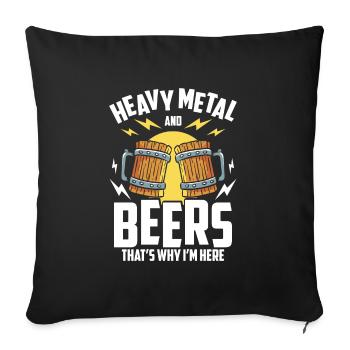 Groupe de heavy metal metal rock and roll - Housse de coussin décorative 45 x 45 cm - noir - Devant