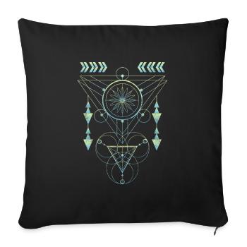 Runes, Symbolisme, Religion, Éléments - Housse de coussin décorative 45 x 45 cm - noir - Devant