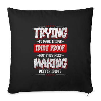 Sarcasm Idiots Party Relationship - Sofa pillowcase 17,3'' x 17,3'' (45 x 45 cm) - black - Front