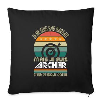 Je ne suis pas parfait mais mais je suis archer - Housse de coussin décorative 45 x 45 cm - noir - Devant