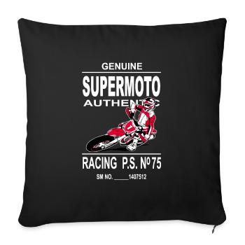 Supermotard - Housse de coussin décorative 45 x 45 cm - noir - Devant