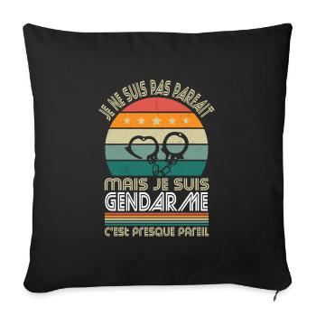Je ne suis pas parfait mais je suis gendarme - Housse de coussin décorative 45 x 45 cm - noir - Devant