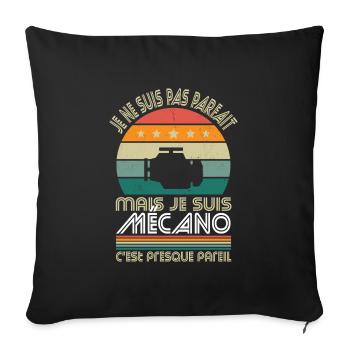 Je ne suis pas parfait mais je suis mécano - Housse de coussin décorative 45 x 45 cm - noir - Devant
