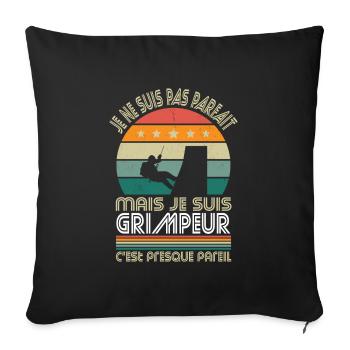 Je ne suis pas parfait mais je suis grimpeur - Housse de coussin décorative 45 x 45 cm - noir - Devant