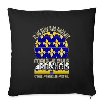 Je ne suis pas parfait mais je suis Ardéchois - Housse de coussin décorative 45 x 45 cm - noir - Devant