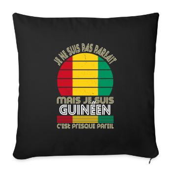 Je ne suis pas parfait mais je suis Guinéen - Housse de coussin décorative 45 x 45 cm - noir - Devant