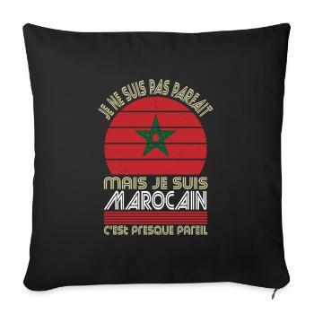 Je ne suis pas parfait mais je suis Marocain - Housse de coussin décorative 45 x 45 cm - noir - Devant
