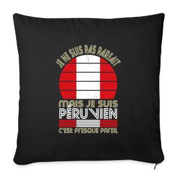 Je ne suis pas parfait mais je suis Péruvien - Housse de coussin décorative 45 x 45 cm - noir - Devant